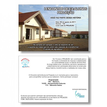 Convite ex-alunos 15 x 10 cm